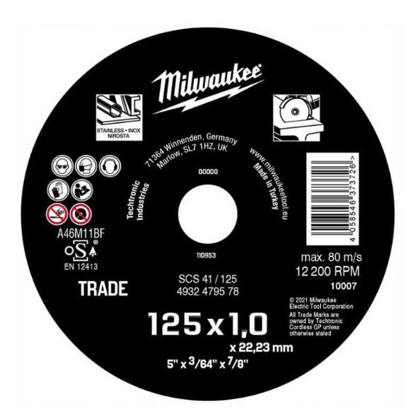 Milwaukee 4932479578 Metal Kesme Diski 125X1.0X22.23mm
